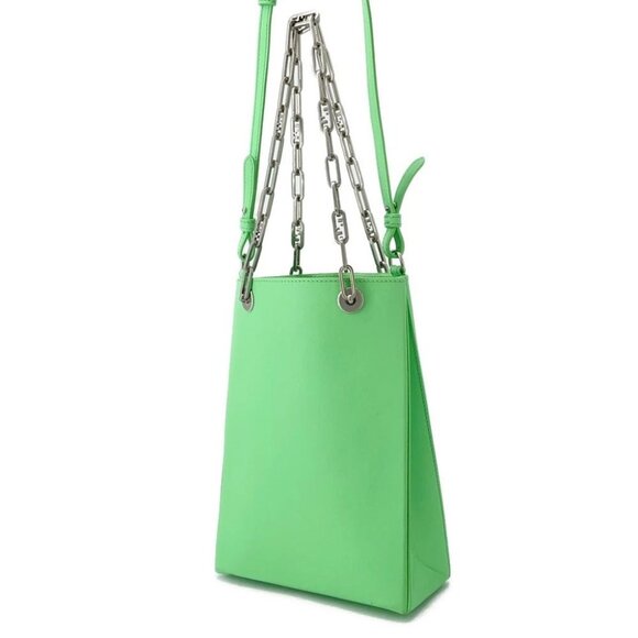 FENDI Small Shopping Bag Size Small Leather Light Green 8BH382 - Picture 2 of 15